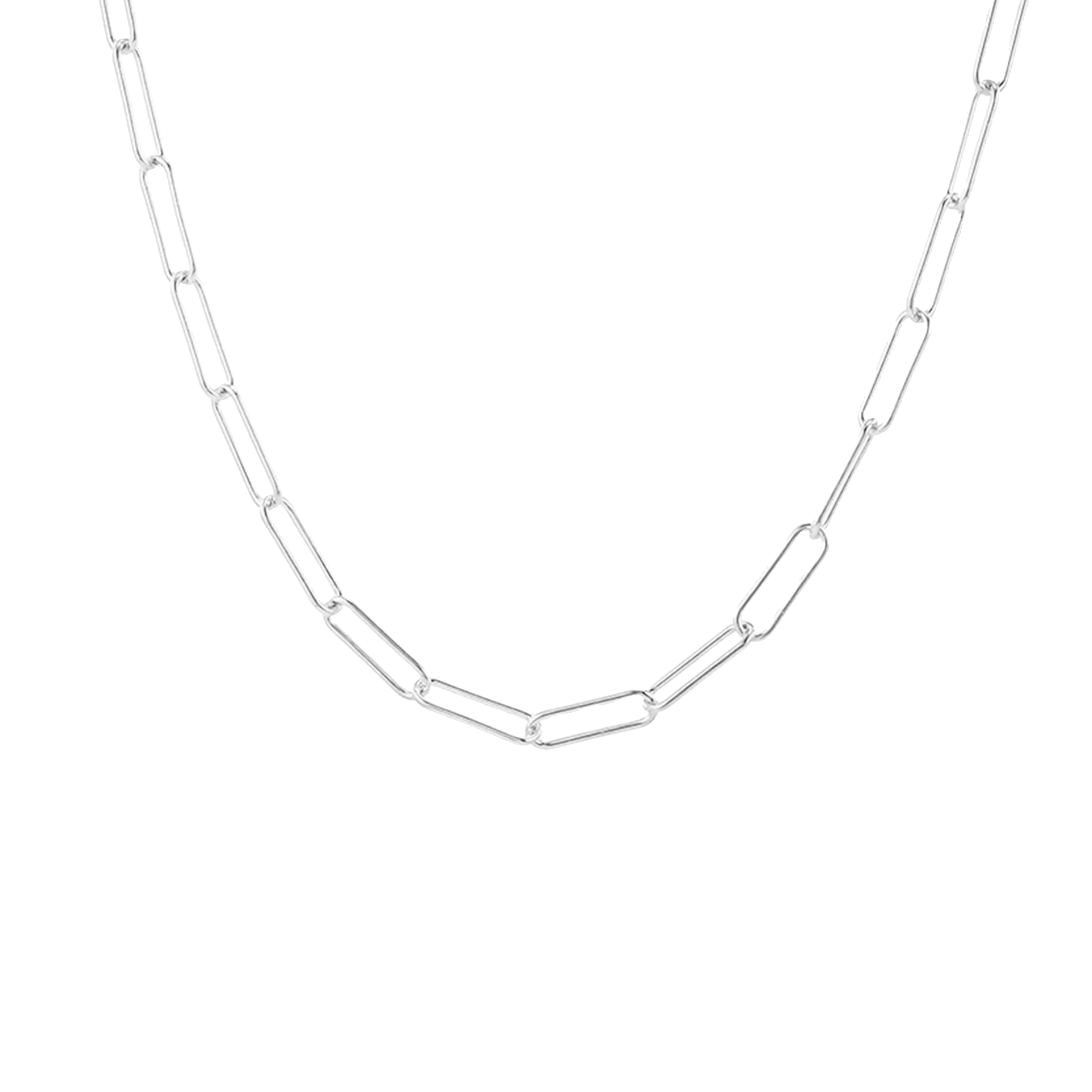 Clip Chain Necklace Silver