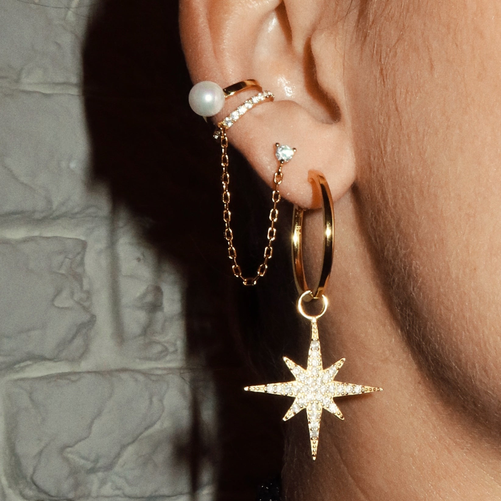 Pearl Ear Cuff Gold